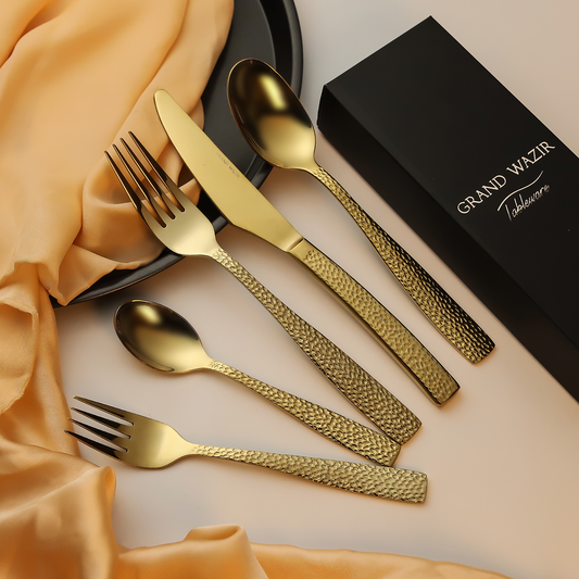 Sterling Hot-Selling Hammered Cutlery Set in Gold