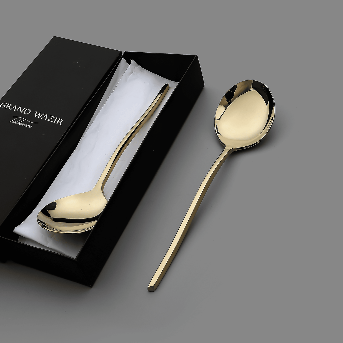 Pristine PVD Gold Serving Curry Spoon (2 pieces)
