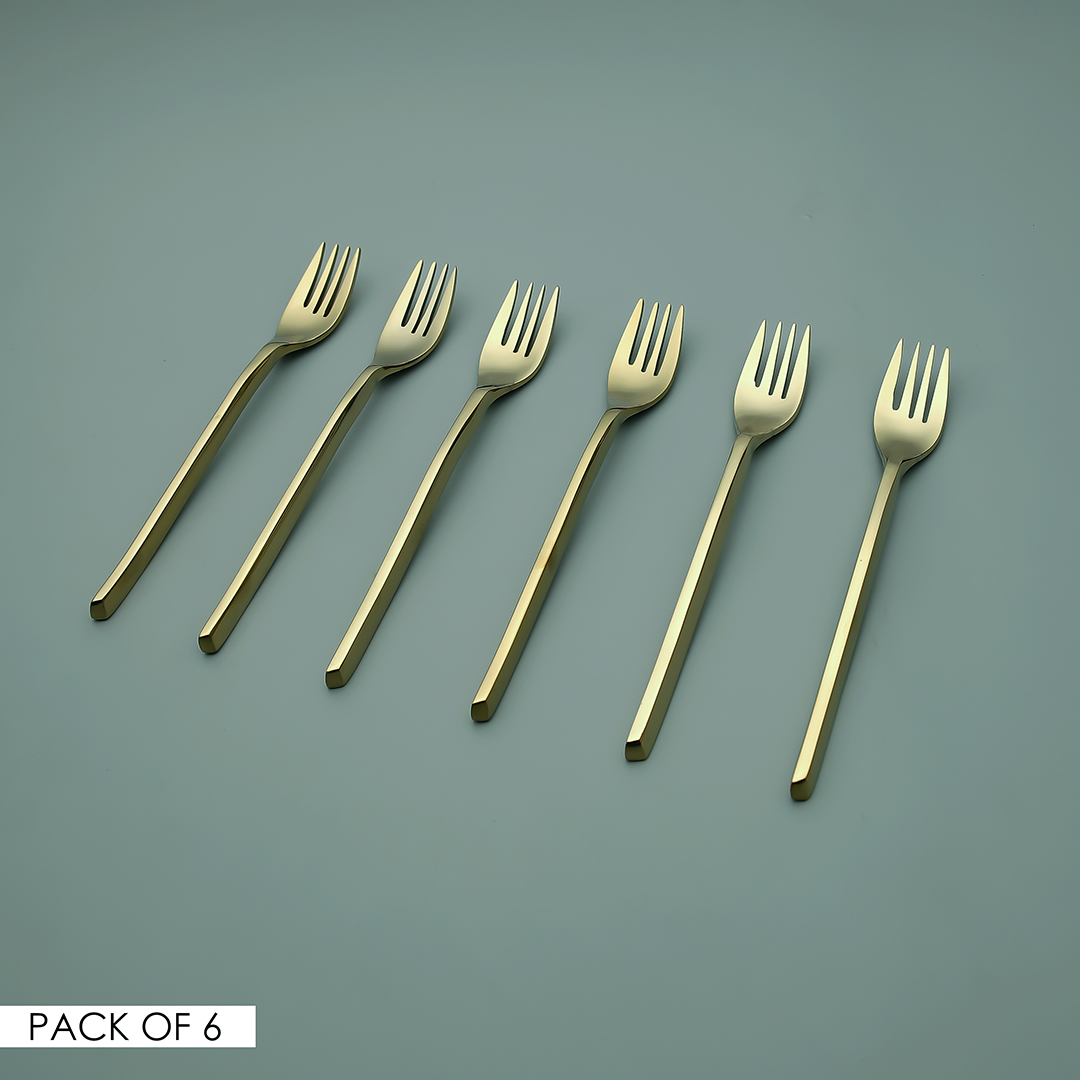 Pristine PVD Gold Dessert Fork (6 pieces)