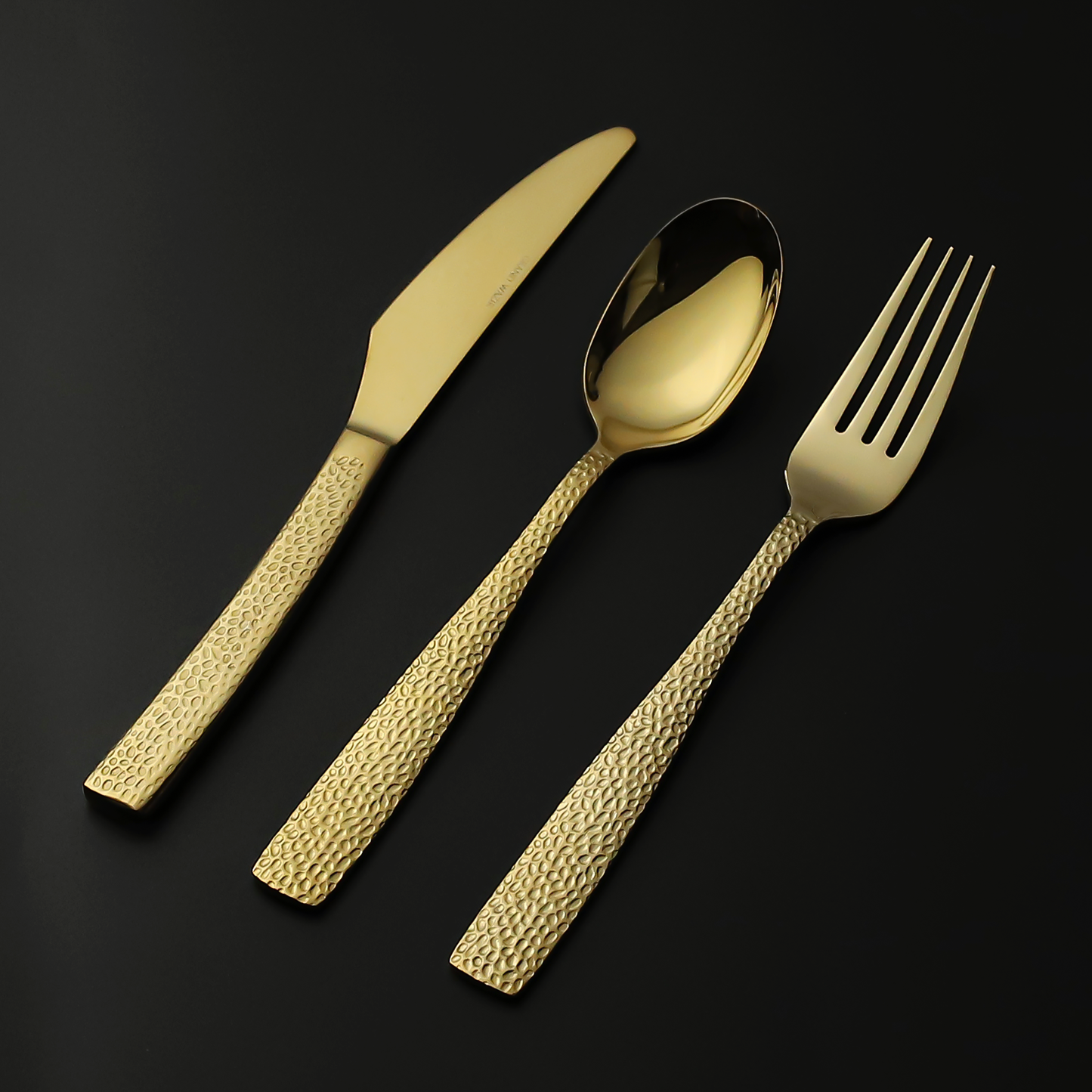 Sterling Hot-Selling Hammered Cutlery Set in Gold