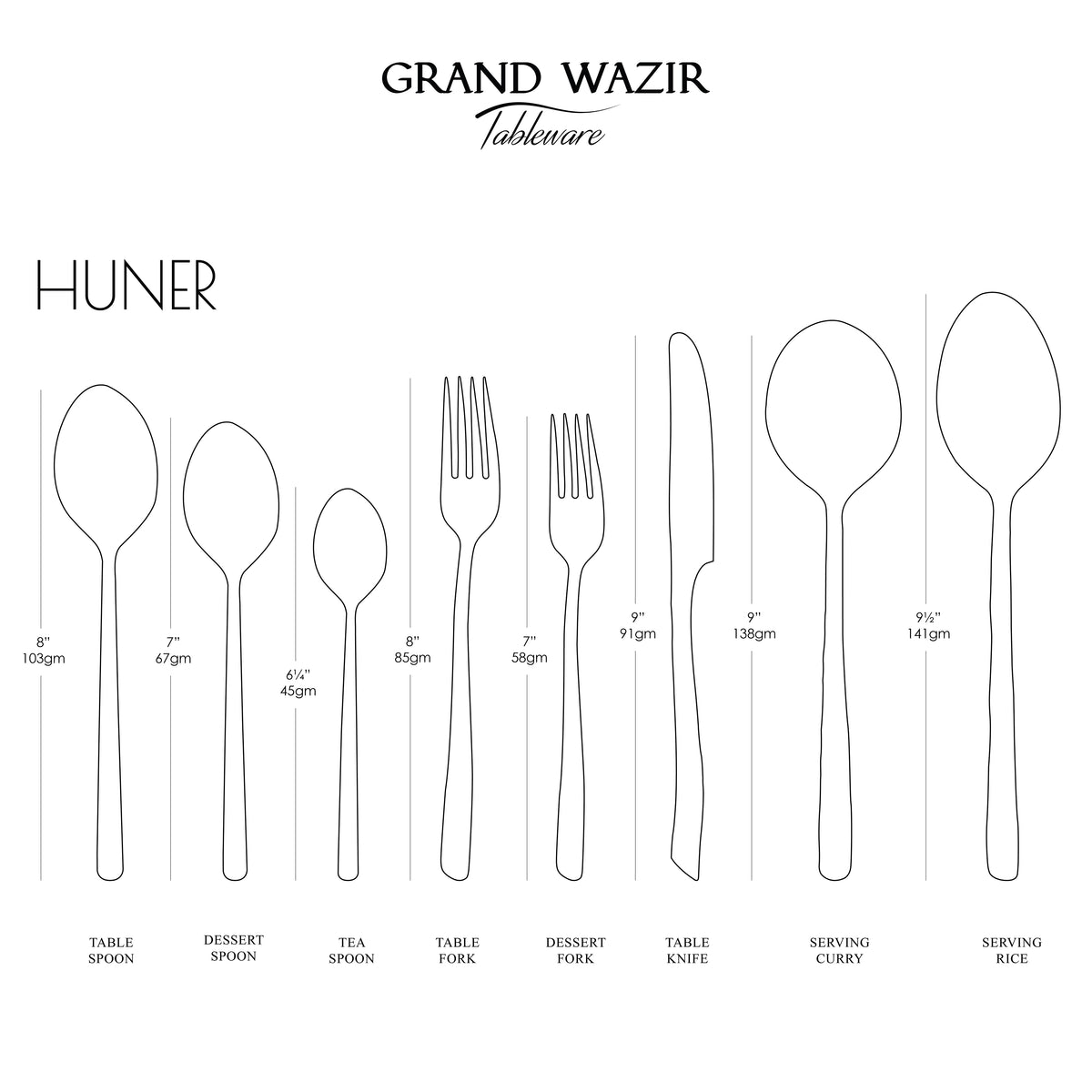 HUNER - BEYAZ 8 PERSONS SERVING SET