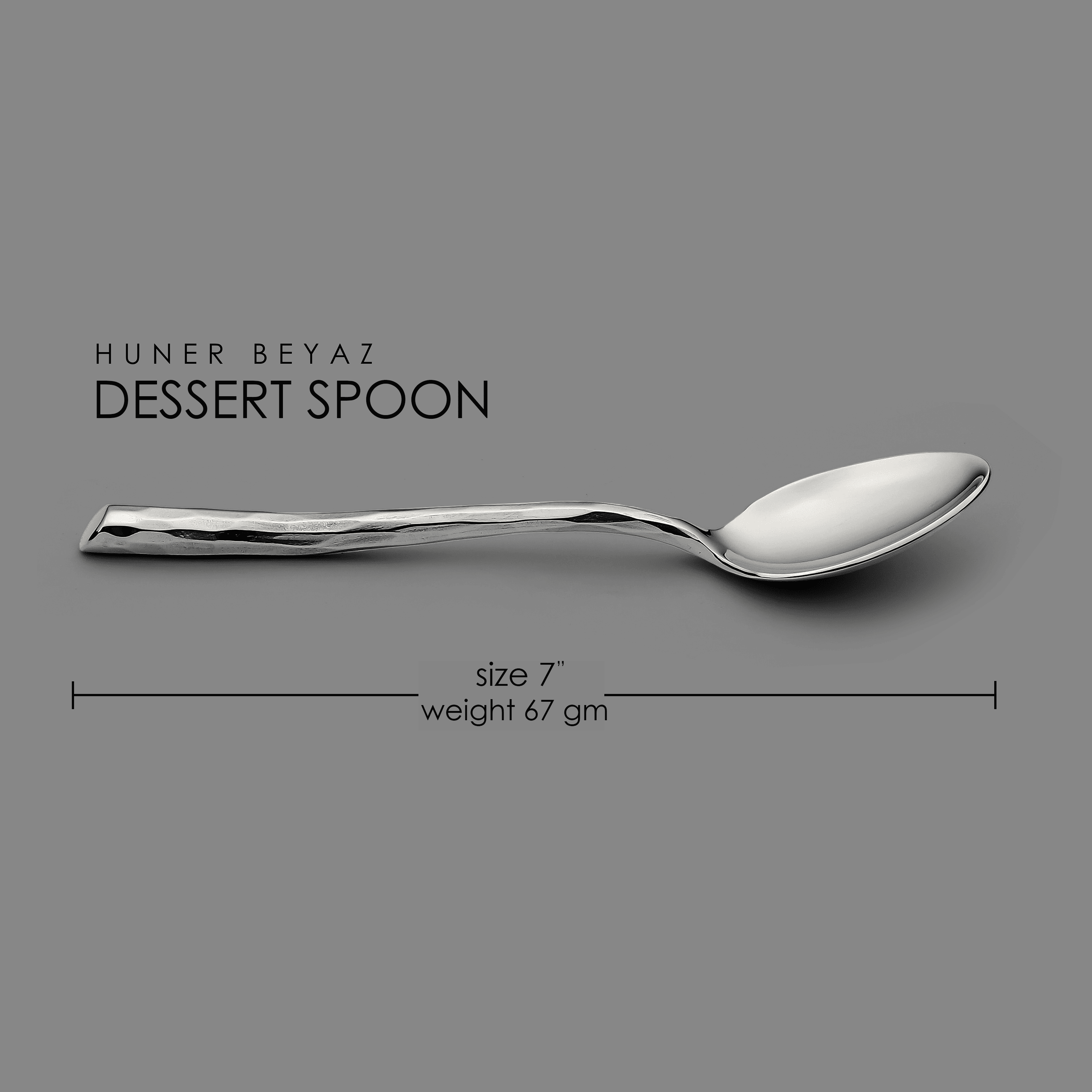 HUNER - BEYAZ DESSERT SPOON (6 pieces)