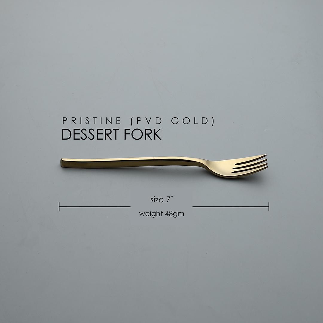 Pristine PVD Gold Dessert Fork (6 pieces)