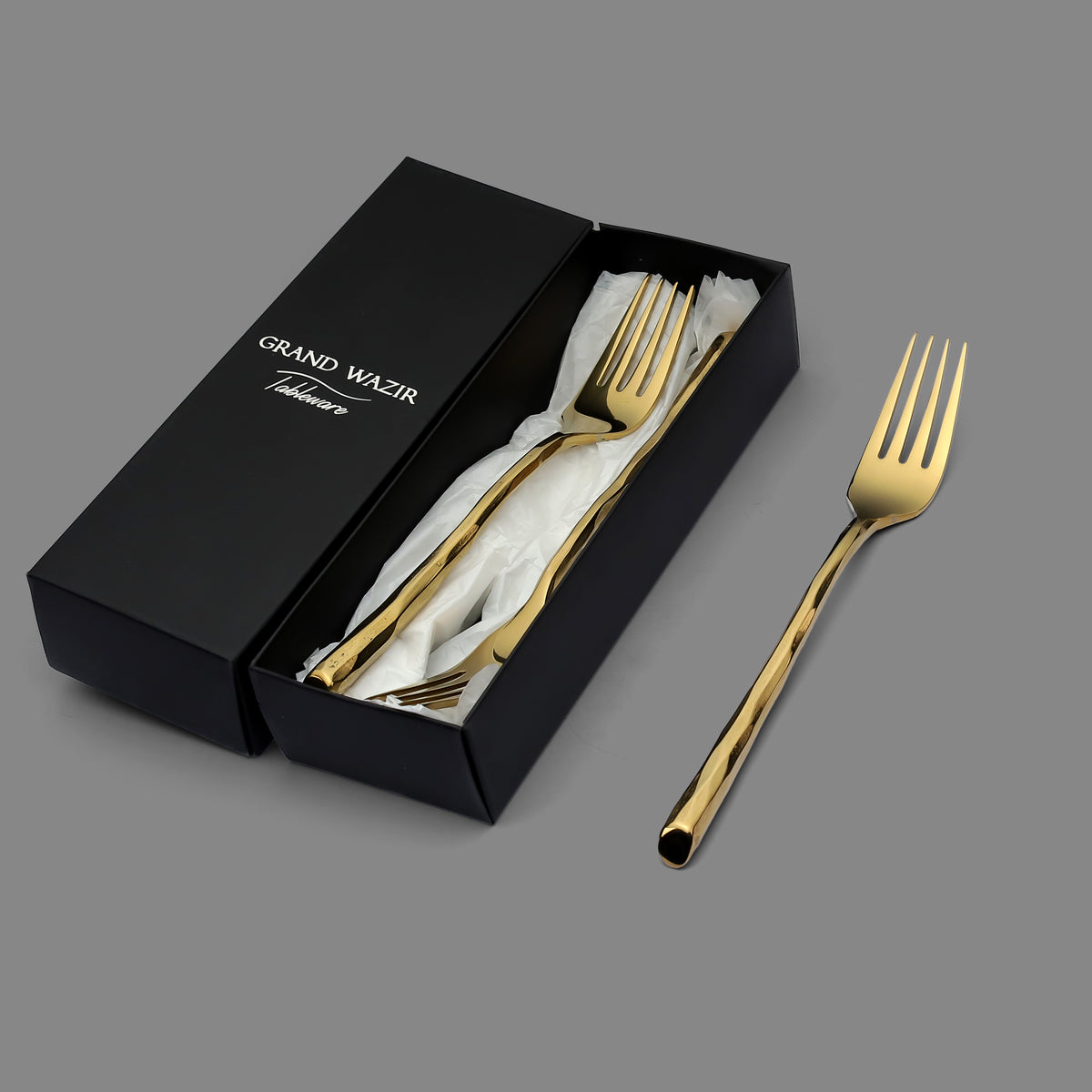 Huner Beyaz PVD Gold Dessert Fork - packaging